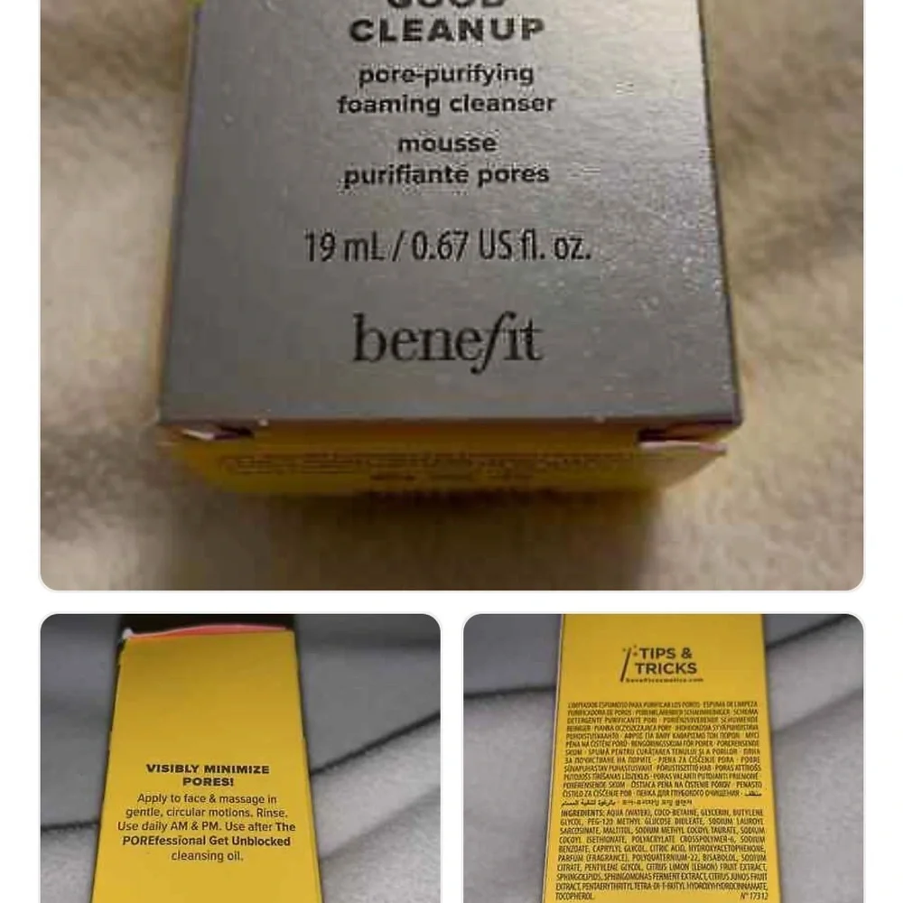 Benefit The POREfessional Good Cleanup Foaming Cleanser - Yellow and Gray